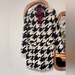 Robell Black and White Houndstooth Coat